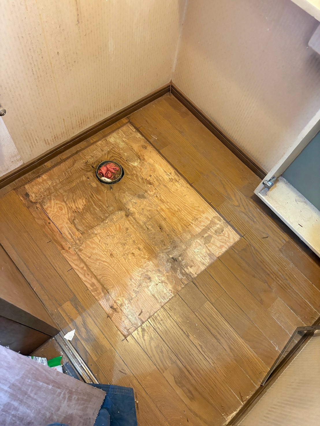 川崎市中原区 トイレ 床下地補修 解体後 施工中写真
